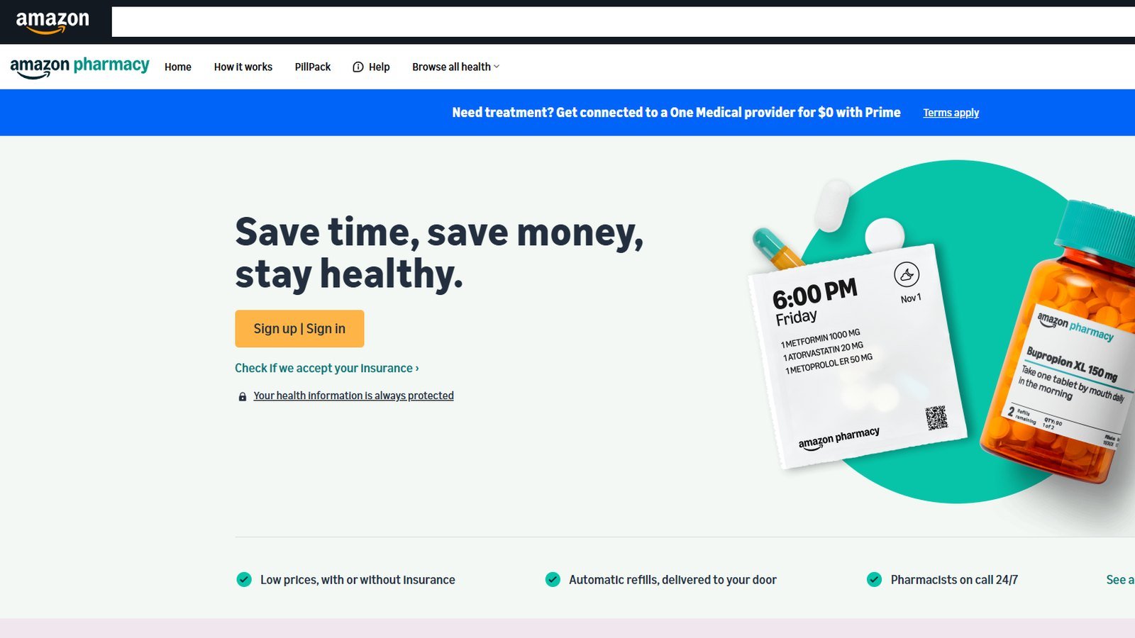 Screenshot of the Amazon Pharmacy website