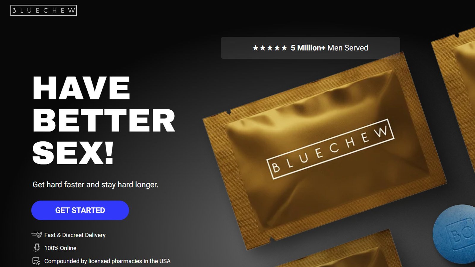 Screenshot of the BlueChew website